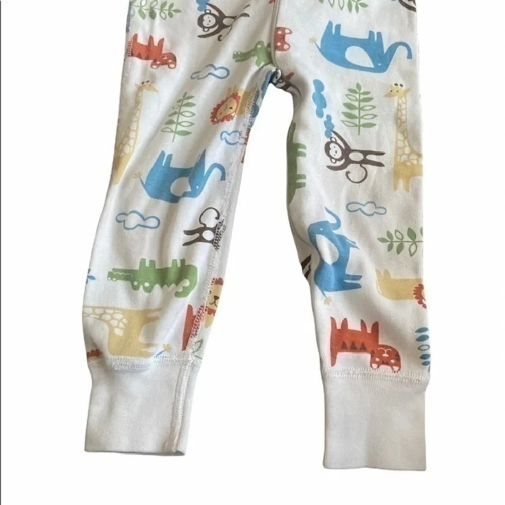 Hanna Andersson Zoo Animals Printed Organic Cotton‎ Zip Up Baby Pajamas